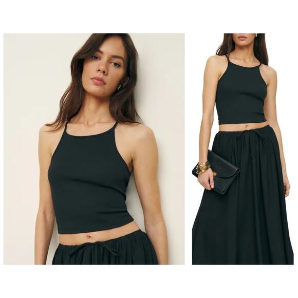 Reformation Tops - REFORMATION Cassandra Organic Cotton Crop Camisole Tank